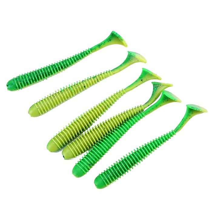 6 db-os bionikus puha horgászcsali készlet, Enforose, környezetbarát, 9 cm