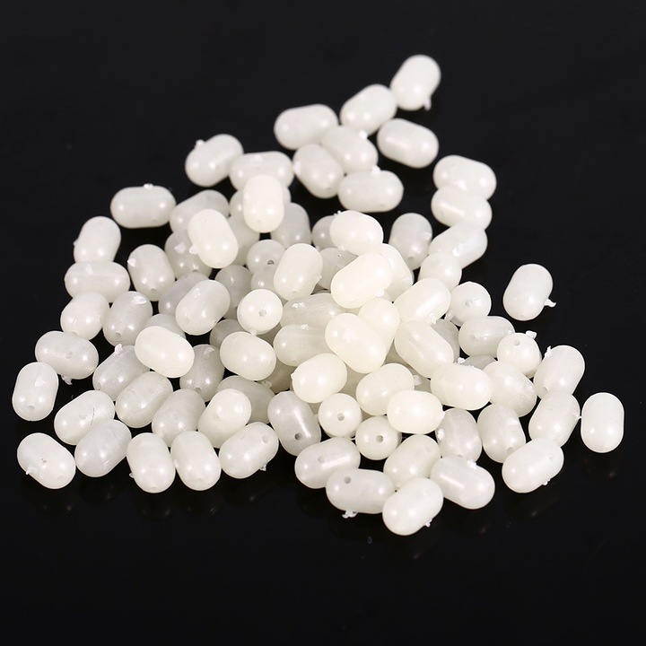 Комплект от 100 светещи овални мъниста, Enforose, 5x8 мм, пластмасови