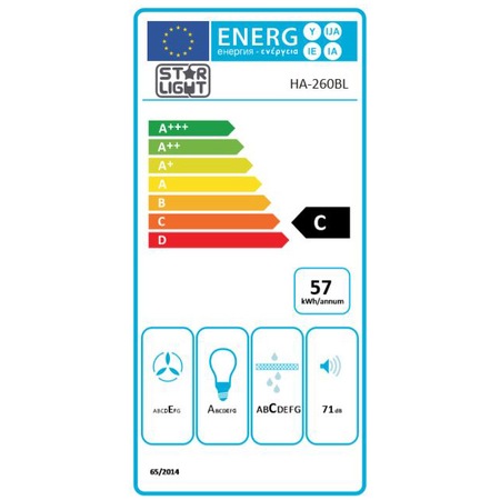 Hota traditionala Star-Light HA-260BL, Putere de absorbtie 347.4 mc/h, 2 motoare, 60 cm, Negru