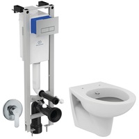 set 3 in 1 incastrat - ideal standard  paffoni  ideal standard eurovit - cu functie bideu - gata de montaj - vas wc suspendat ideal standard eurovit cu functie de bideu  capac softclose  rezervor ideal standard  baterie incastrata paffoni imagen 10_0_
0