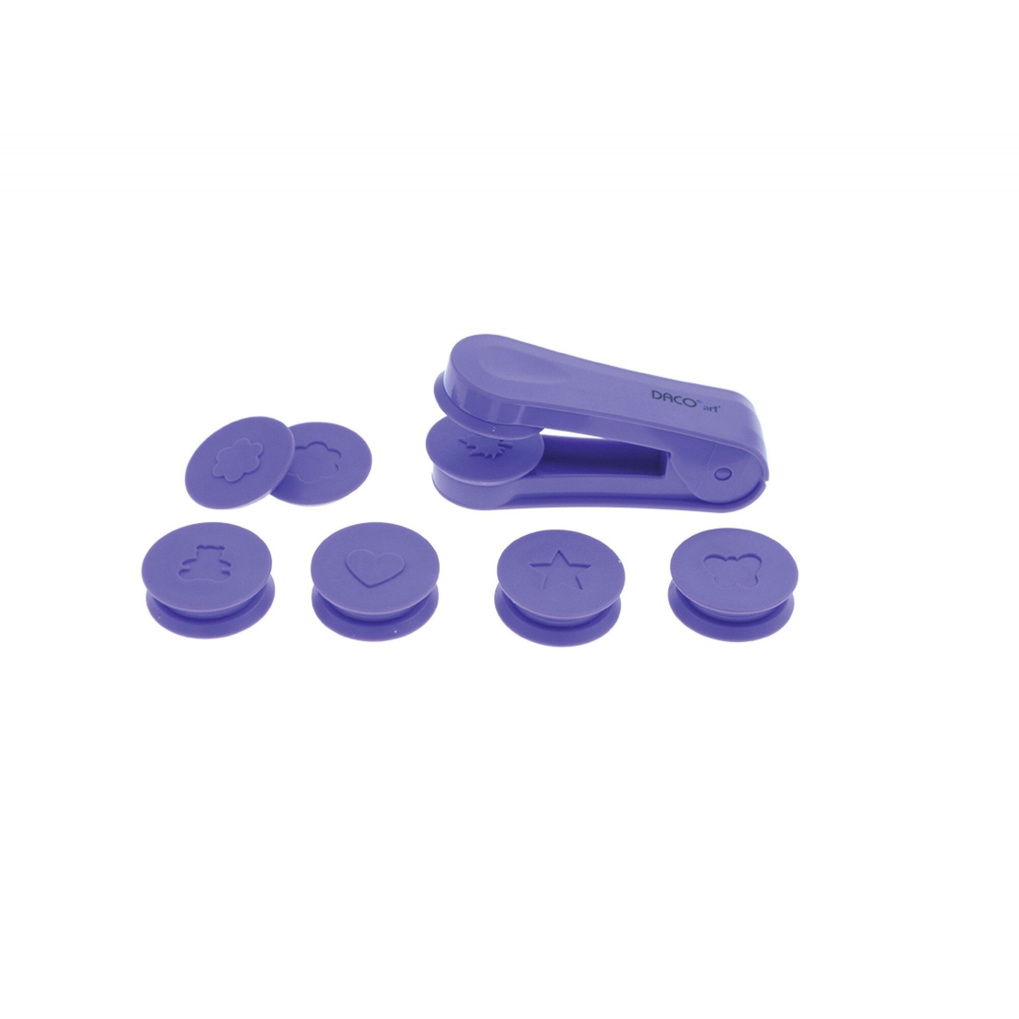 Set 6 Forme Interschimbabile Embos Hartie si Carton Daco, Plastic, Mov