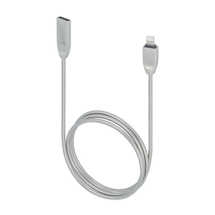 Cablu de date/incarcator iPhone Lightning, Zinc, 8 pini conectori, 1m, Beeyo