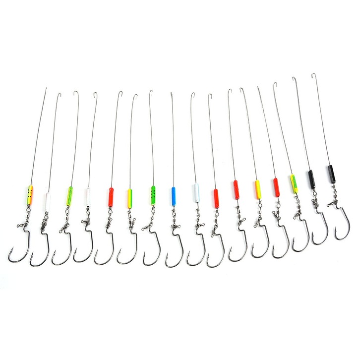 Készlet 16 fém horgászhorog, Enforose, korrózióálló, 15.5x4x2.5cm