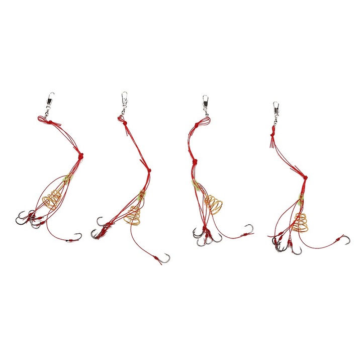 Longziming 4 darabos horgászhorog-készlet szögesdróttal, fém, 8#