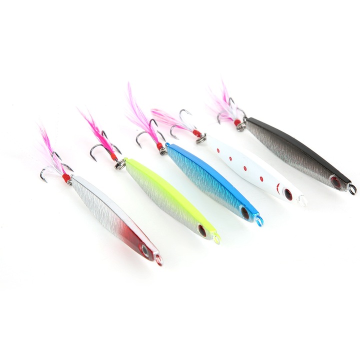 5 db műcsali szett, Enforose, kanál típusú, tollas, 1.4oz