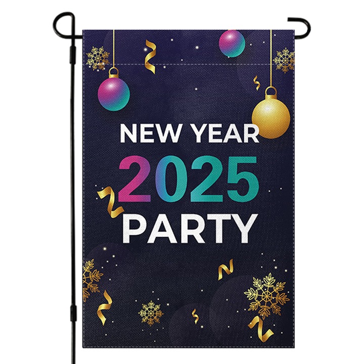 Steag de gradina Enforose, decoratiuni exterioare, 1 x steag, material in, Anul Nou