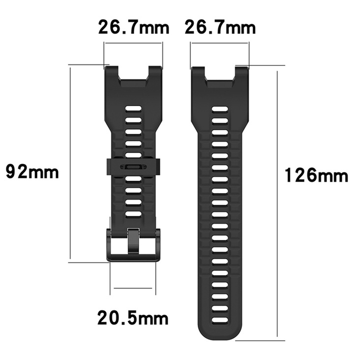 Bratara de inlocuire din silicon pentru smartwatch Amazfit T-Rex, 220mm, multicolor, set cu unelte
