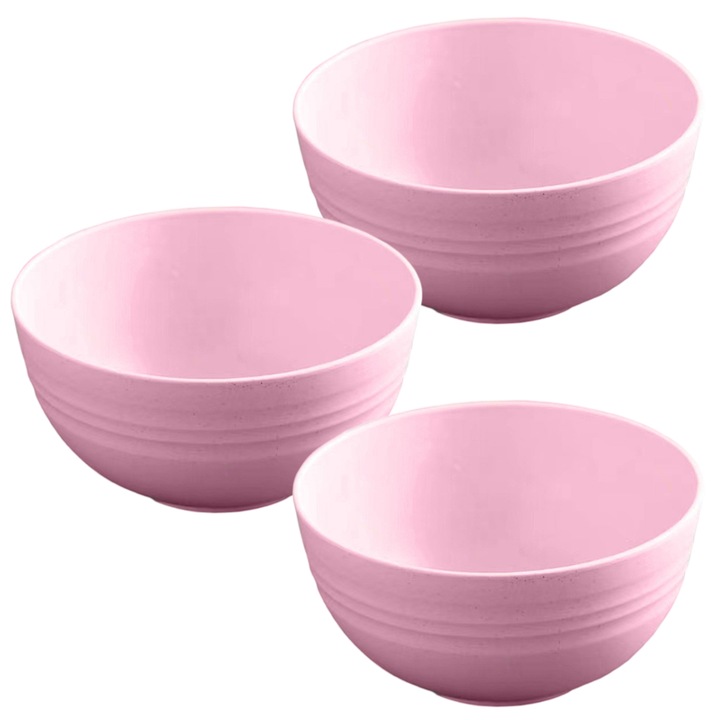 Set de 3 boluri din paie de grau, Enforose, multicolor, 15cm