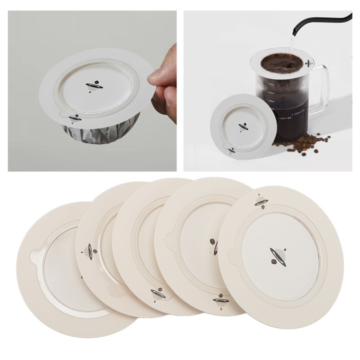 Jormftte hordozható kávészűrő, 10 darabos készlet, újrafelhasználható, nagy kapacitású, 93mm, otthoni és utazási használatra