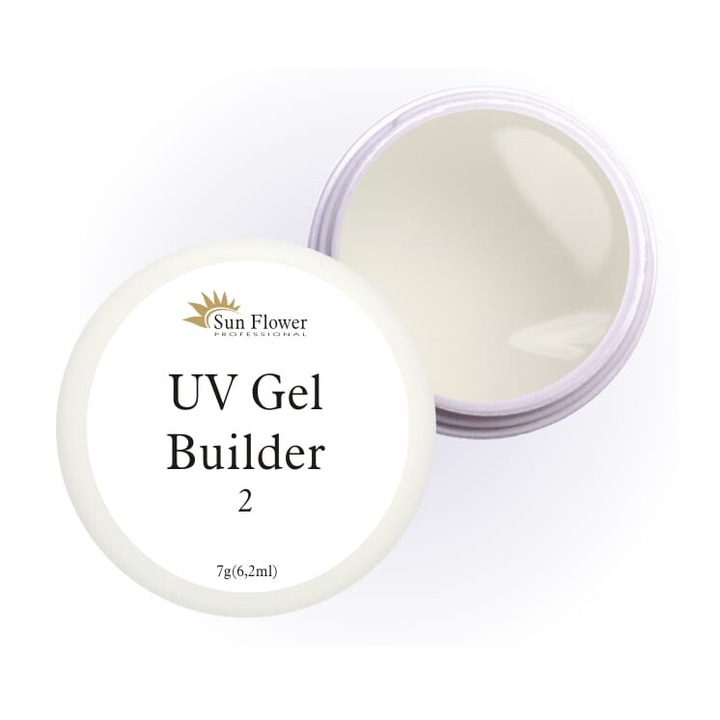 Építő UV gél 2, Sun Flower, Vastag, Átlátszó, 7g