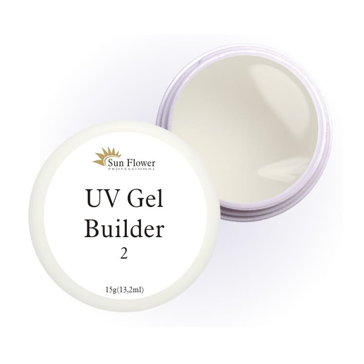 Gel UV de constructie 2, Sun Flower, Gros, Transparent, 15g