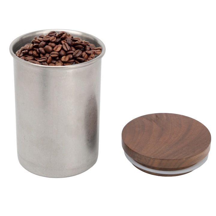 Jormftte rozsdamentes acél élelmiszer-tartály, 350 ml űrtartalom, elegáns design, könnyen tisztítható, kávéhoz és cukorhoz