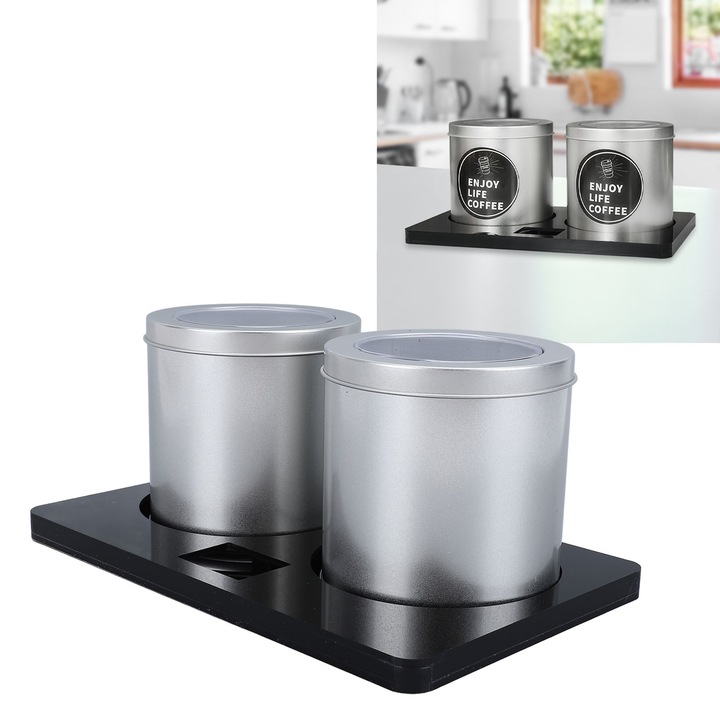 Jormftte élelmiszertartó kávéhoz, légmentes kialakítás, átlátszó fedél, 512g