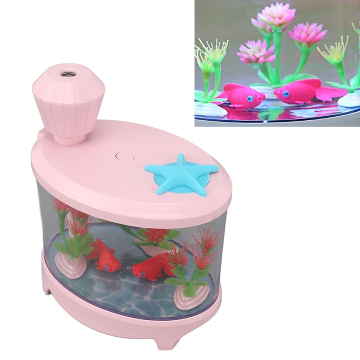 Jormftte Micro táj párásító, mini design, 460ML kapacitás, aromaterápiás használat, rózsaszín