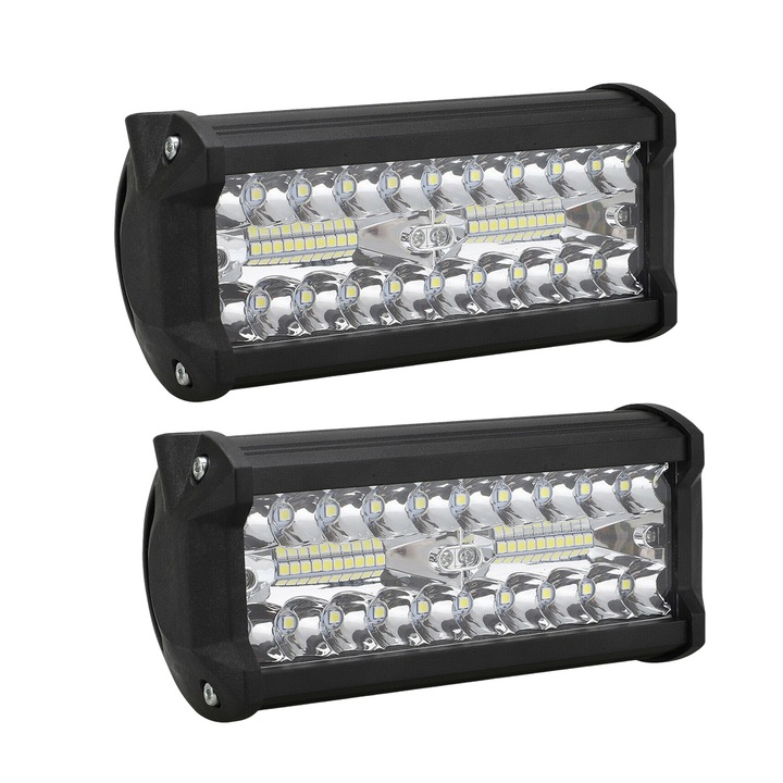 7 inch 400W Spot & Flood Combo Driving 16AWG Cablaj pentru lumina de lucru cu LED-uri trei randuri Camion off-road Masina ATV SUV