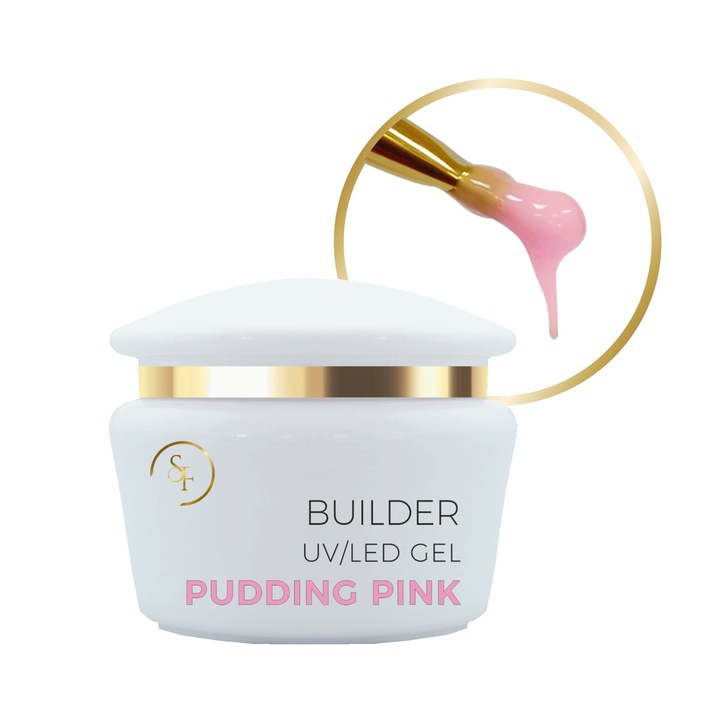 Építő UV gél, Sun Flower, Puding Pink, 50g