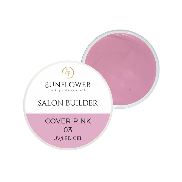 Építő UV gél, Sun Flower, Cover Pink, 15g