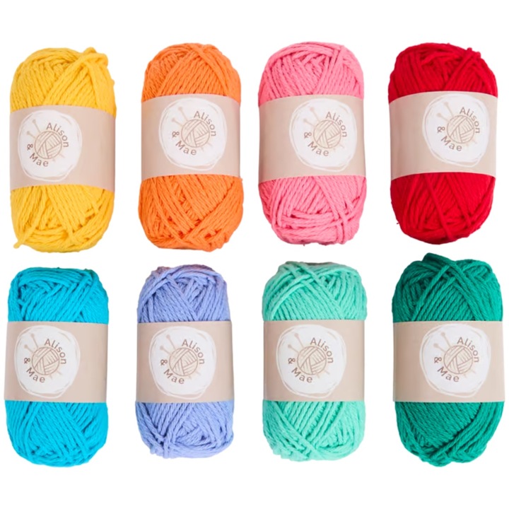 Set de fire din bumbac, CARDSPLITTER, 8 bucati, 100% bumbac, 25m, 6cm x 3cm