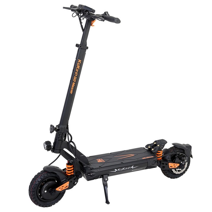 Trotineta electrica KuKirin G2 Master off-road, 2 motoare 1000W, acumulator 52V 20.8Ah, 20km/h, 40km/h, 60km/h, IPX4, ＜20°, Sistem de amortizoare hidraulice, Ecran mare, dimensiuni 126x59.5x131.5cm