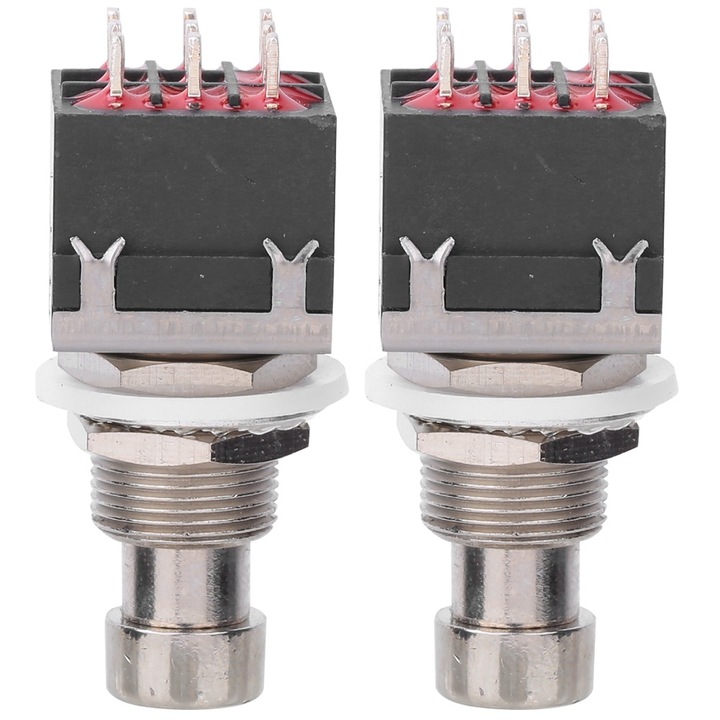 Set 2 comutatoare efecte chitara, 9 pini, negru/argintiu