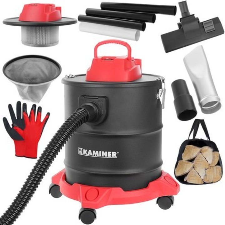 Aspirator industrial pentru cenusa, Kaminer, 20l, 1600W, HEPA, inox