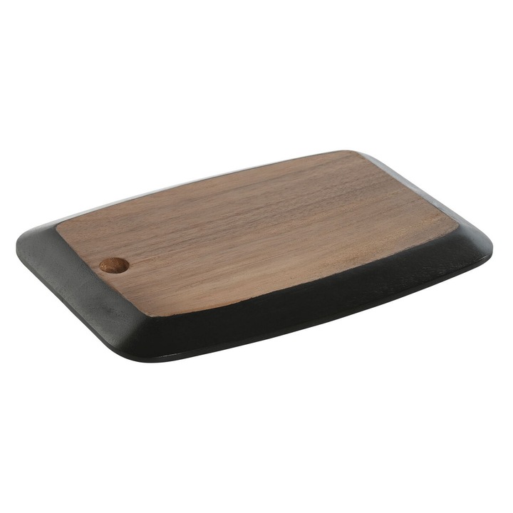 Placa de taiere, Home ESPRIT, din lemn de acacia natural, negru, 30x20x1,8cm