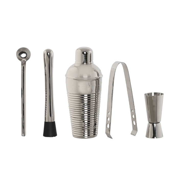 Set cocktail Home ESPRIT, inox, 500 ml, 8x8x21 cm