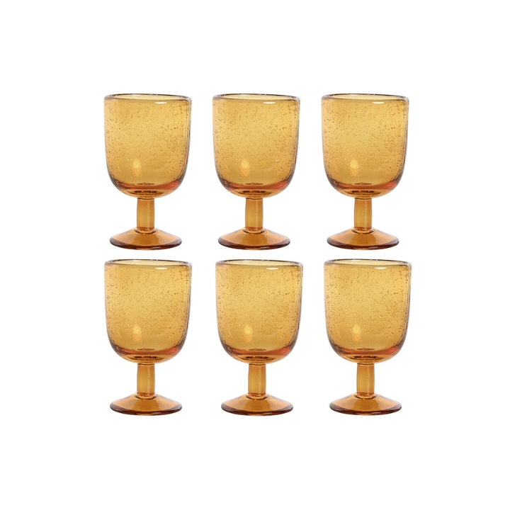 Set 6 pahare Home ESPRIT Amber Crystal 300 ml 8 x 8 x 14 cm