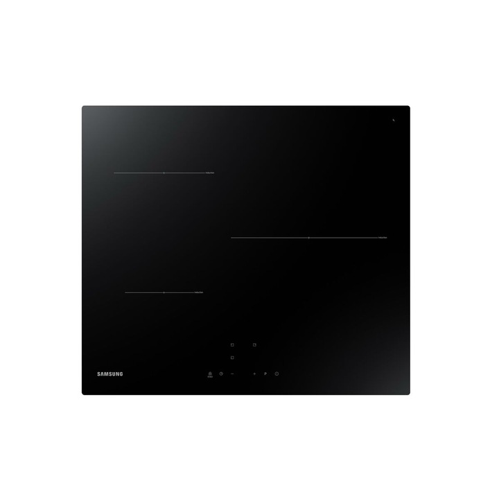Plita incorporabila cu inductie Samsung, NZ63T3706A1, 60 cm, 7200 W, neagra, 3 zone de gatit