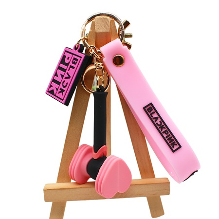 Breloc triplu, Cozevdnt, Model BLACKPINK, Roz/Negru - eMAG.ro