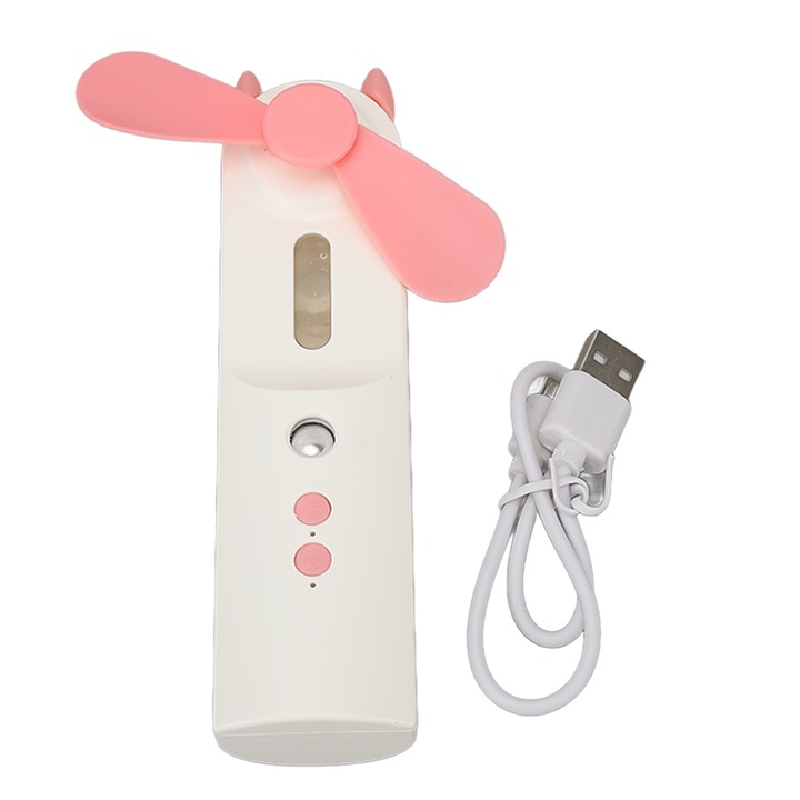 Jormftte hordozható permetező ventilátor, 30 ml, rózsaszín, mini, újratölthető akkumulátorral