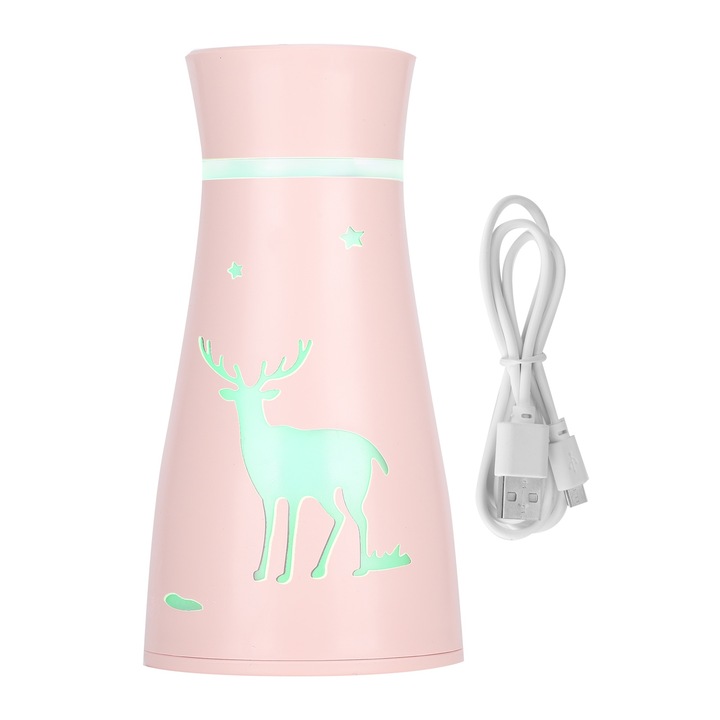 Légnedvesítő, longziming, nagy kapacitású, éjszakai funkcióval, rózsaszín