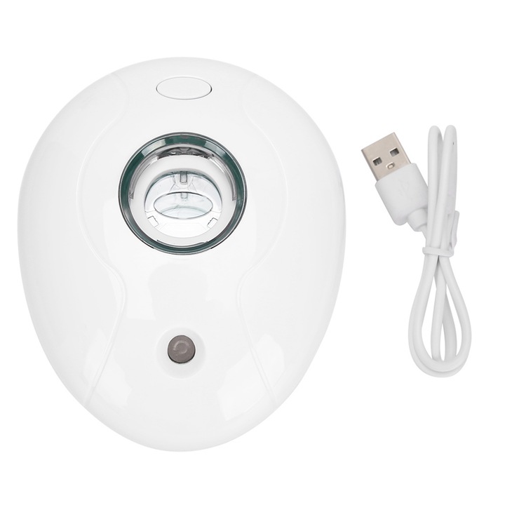 Hordozható légpárásító, Longziming, kompakt, csendes, arcra és orrra, fehér, USB