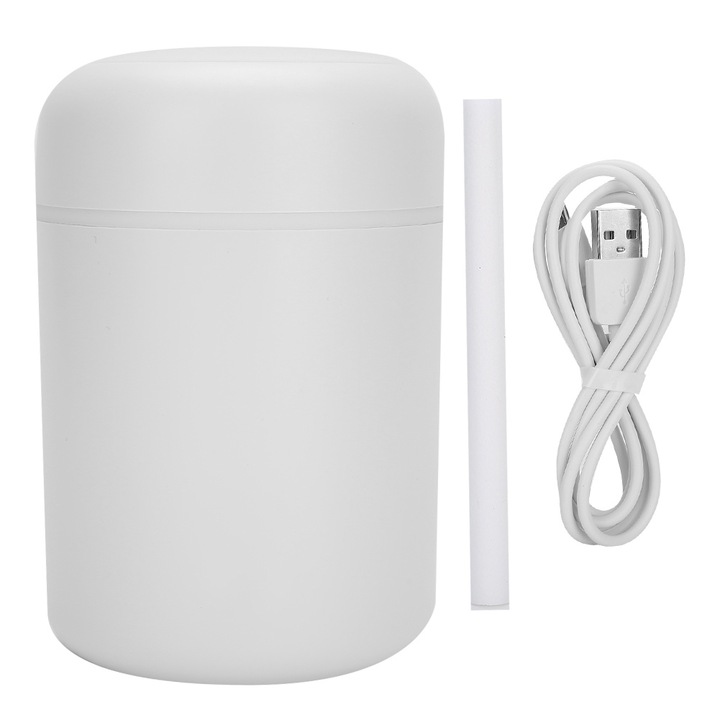 300 ml-es Longziming hordozható párásító, éjszakai fény, fehér