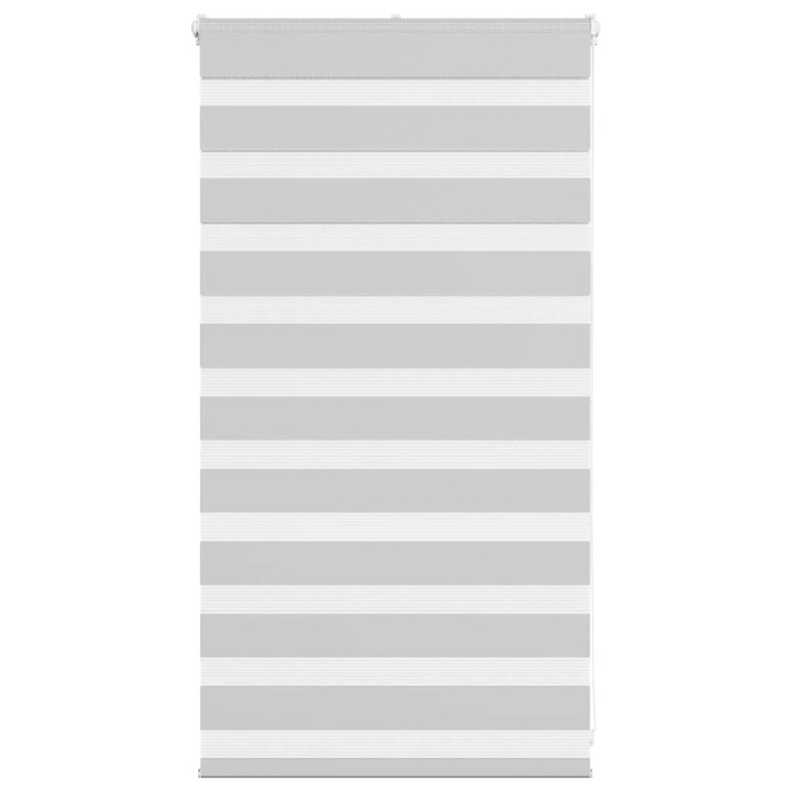 Jaluzea tip zebra vidaXL, gri deschis, latime tesatura 80,9 cm, poliester, 0.65 Kg 4014414