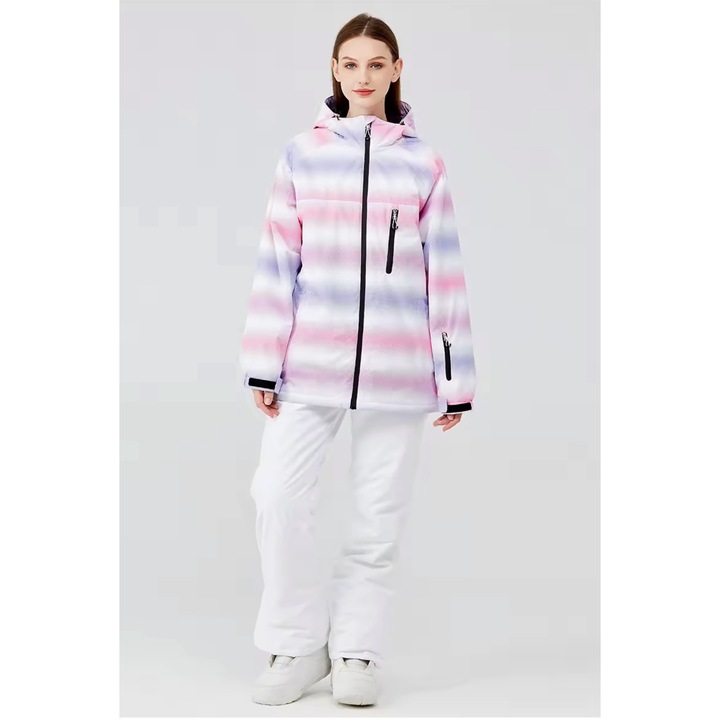 Echipa de schi, feminin, alb-negru, Roz | Violet