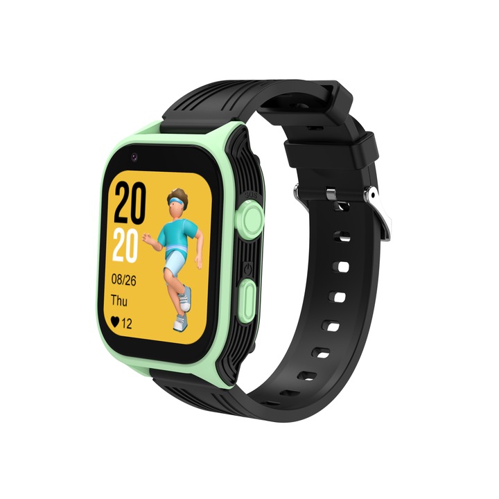 Детски Смарт часовник NUBI D8, 4G, Android 8.1, GPS+LBS+Wi-Fi Tracking, Камера, Видео разговор, Измерва крачки, IPS Дисплей 1.83", 240*280, Допълителна зелена каишка, Зелен