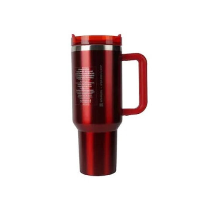 Термос Stanley, неръждаема стомана 304, вместимост 1200 ml, специален капак със сламка, тъмно червен