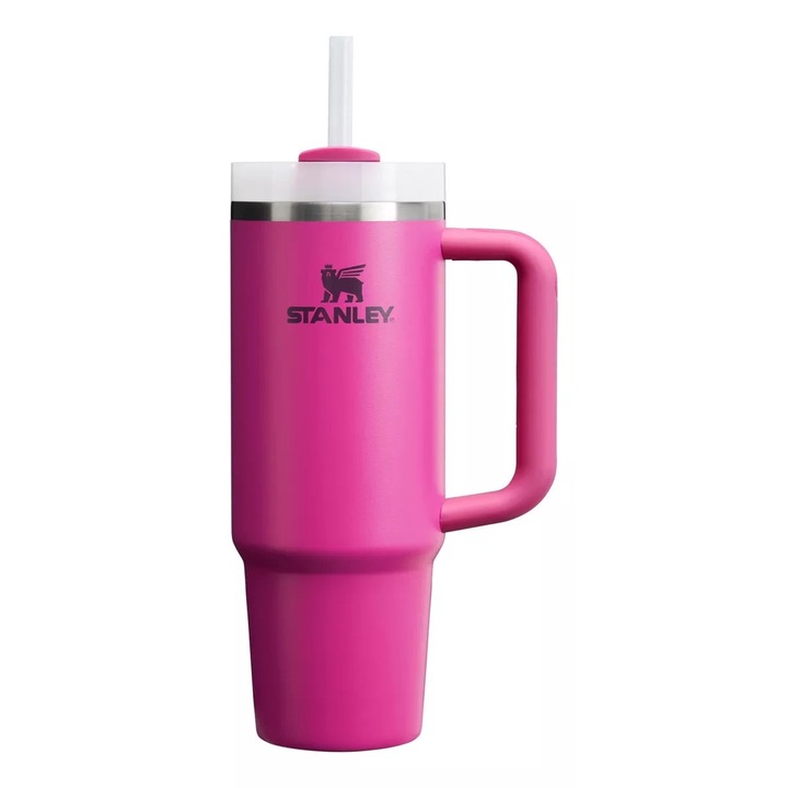 Termos Stanley, inox 304, capacitate 1200 ml, rosu, cu capac special si pai reutilizabil