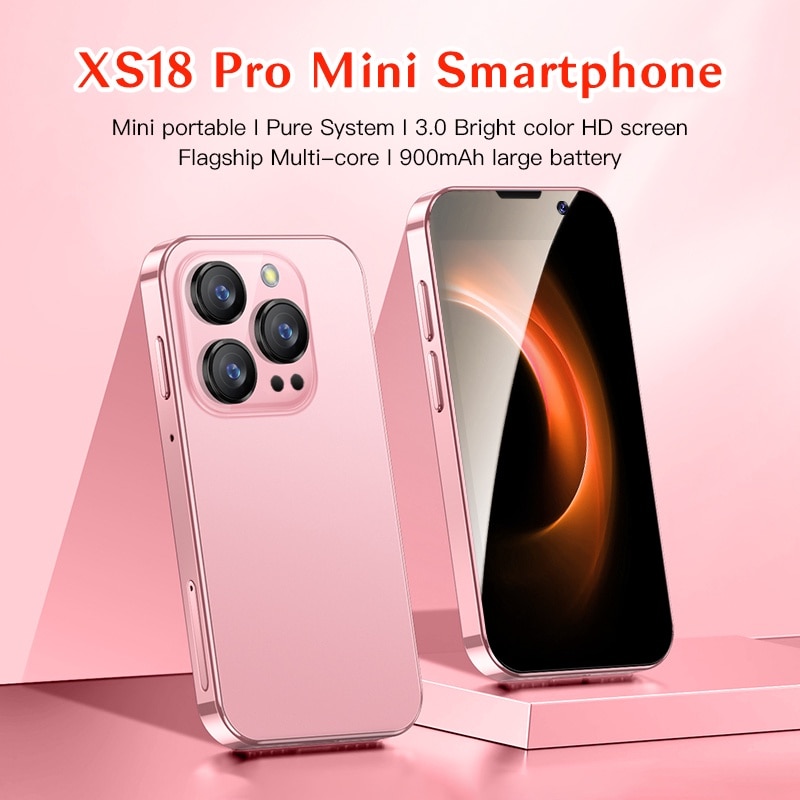 Smartphone mini 3G, Rainbuvvy, XS18 Pro, 2GB RAM, 16GB, Dual SIM, roz