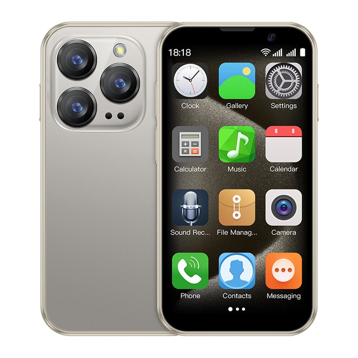 Смартфон mini XS18 Pro, 3.0", 2GB RAM, 16GB ROM, Android 9.0, Dual SIM, 3G, сив