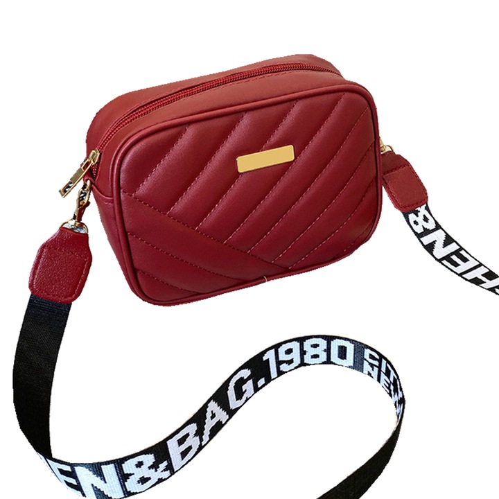 Geanta de umar pentru femei, impermeabila, cu doua manere, fermoar, Rosu