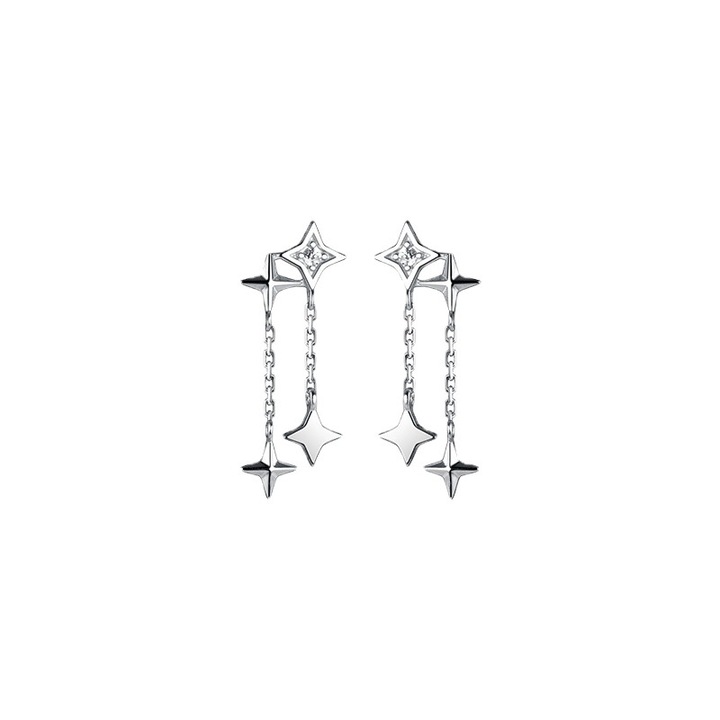 Set Cercei Argint 925 cu Pietre de Nastere, Forma Inima, Cutie PU – Cadou Elegant