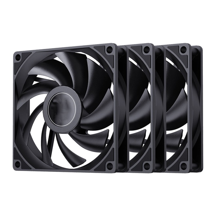 Set 3 ventilatoare carcasa, SINBINTA, Cooler procesor, General, Alimentare 4P, Volum mare de aer si zgomot redus, Rulmenti de calitate, Pentru carcase, radiatoare si coolere CPU, ABS, 120*120*25mm, Negru