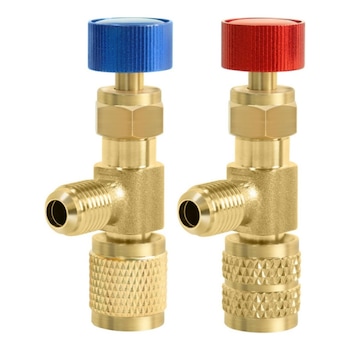 Set 2 supape de siguranta pentru aparate de aer conditionat, AjieQaQ, R410/12mm, R22/11mm,Sigur si de incredere, Rezistent la rugina si anti-frecare, Usor de folosit, Pentru aer conditionat, Metal, Multicolor