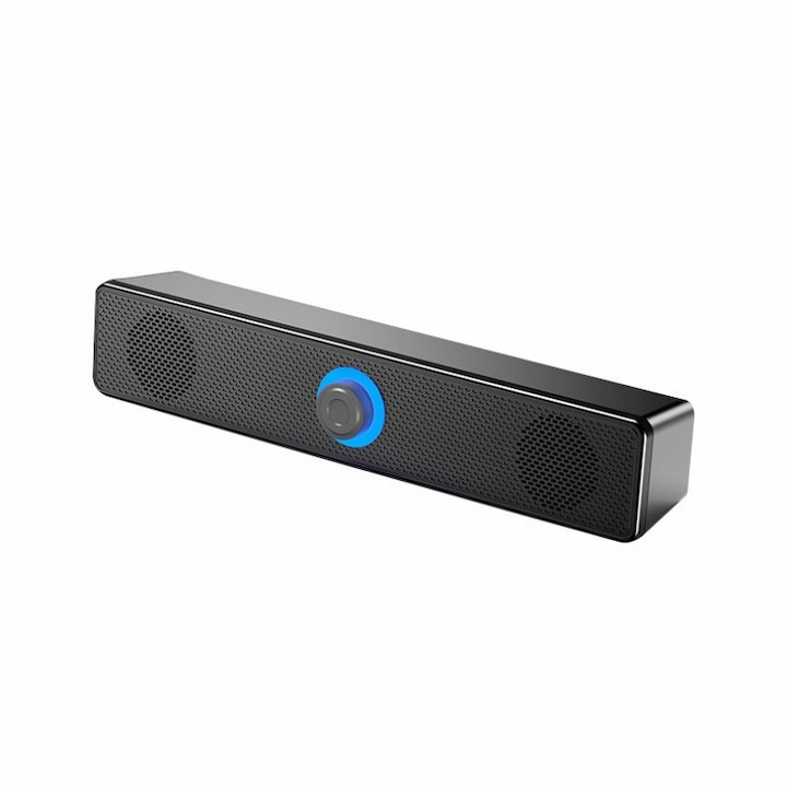 AjieQaQ PC високоговорители, 2.0, 6W, черни, с USB и AUX връзка