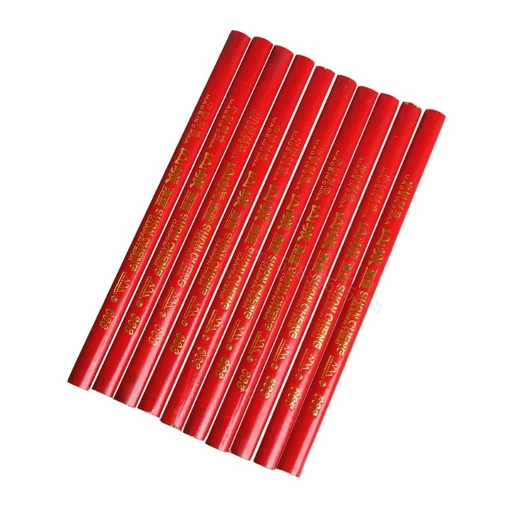 10 buc. Creion pentru dulgher Marker oval negru cu miez gros, set de creioane, instrumente de arta