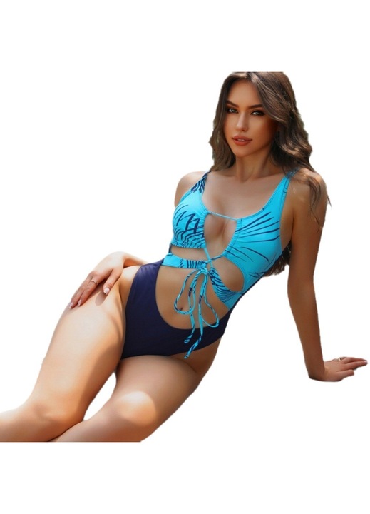 Női egyrészes fürdőruha, kék