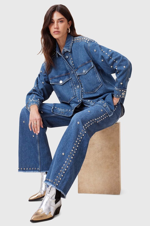 AllSaints, bő fazonú farmering, Kék/Ezüstszín, M