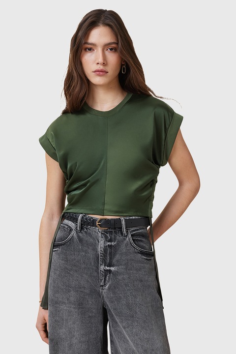 AllSaints, Къса памучна тениска Mira, Маслинено зелено